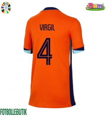 Nederländerna Virgil van Dijk #4 Hemmatröja Kvinnor EM 2024 Kortärmad